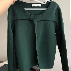 Sandro dark green cardigan size 1